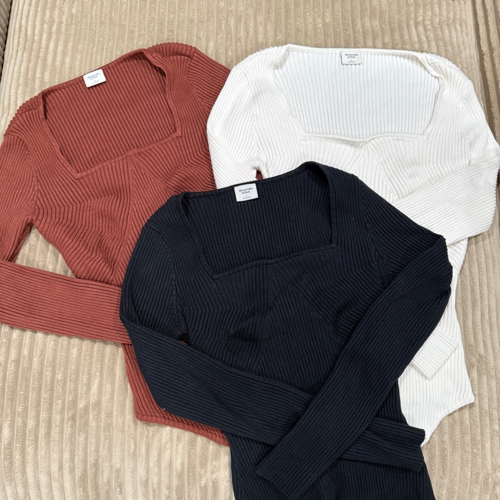 3 pack Abercrombie Sweater Thong Bodysuits (Large)! - Picture 2 of 14